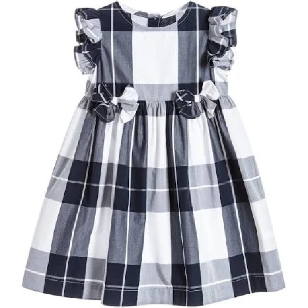 Il Gufo Baby/Toddler Girls Blue Checked Cotton Dress Size 2 Years/92 cm Ret $165